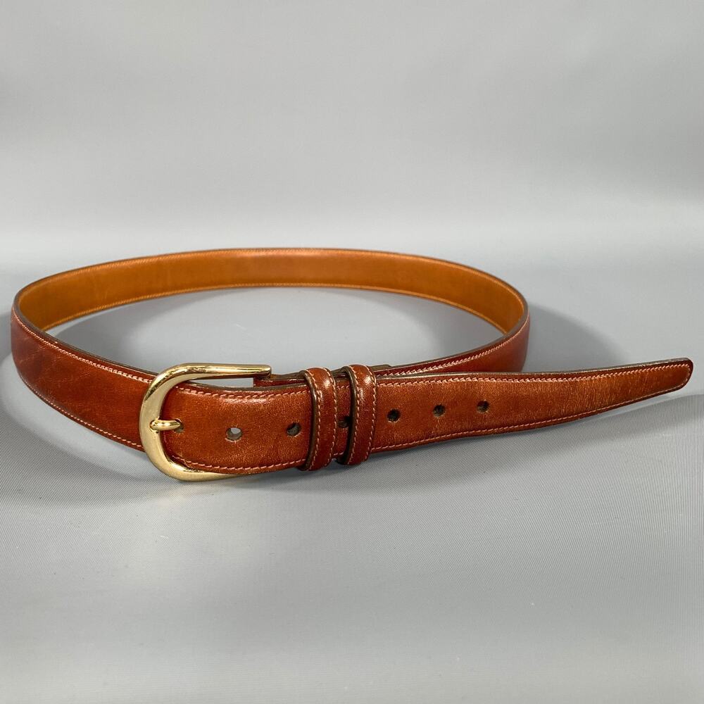 TRAFALGAR Size 38 Brown Mahagony Crackled Leather Belt